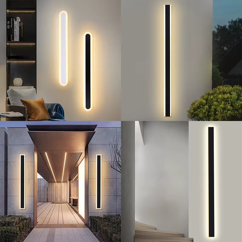 New Modern LED Wall Lights Outdoor Waterproof Rectangle Wall Light Indoor Outdoor Wall Lamp Lighting